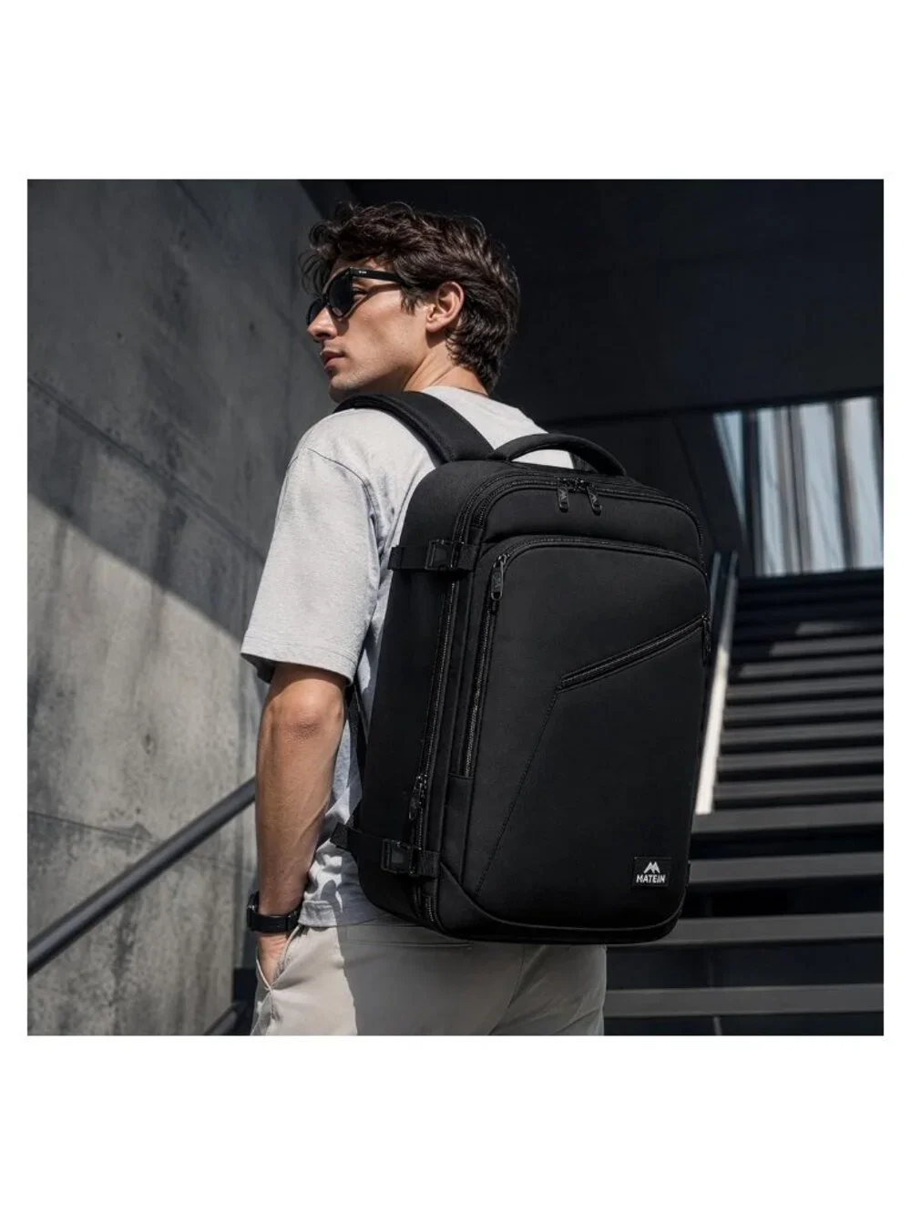 Extra Large Expandable Carry On Travel Backpack 45L Water Resistant Polyester